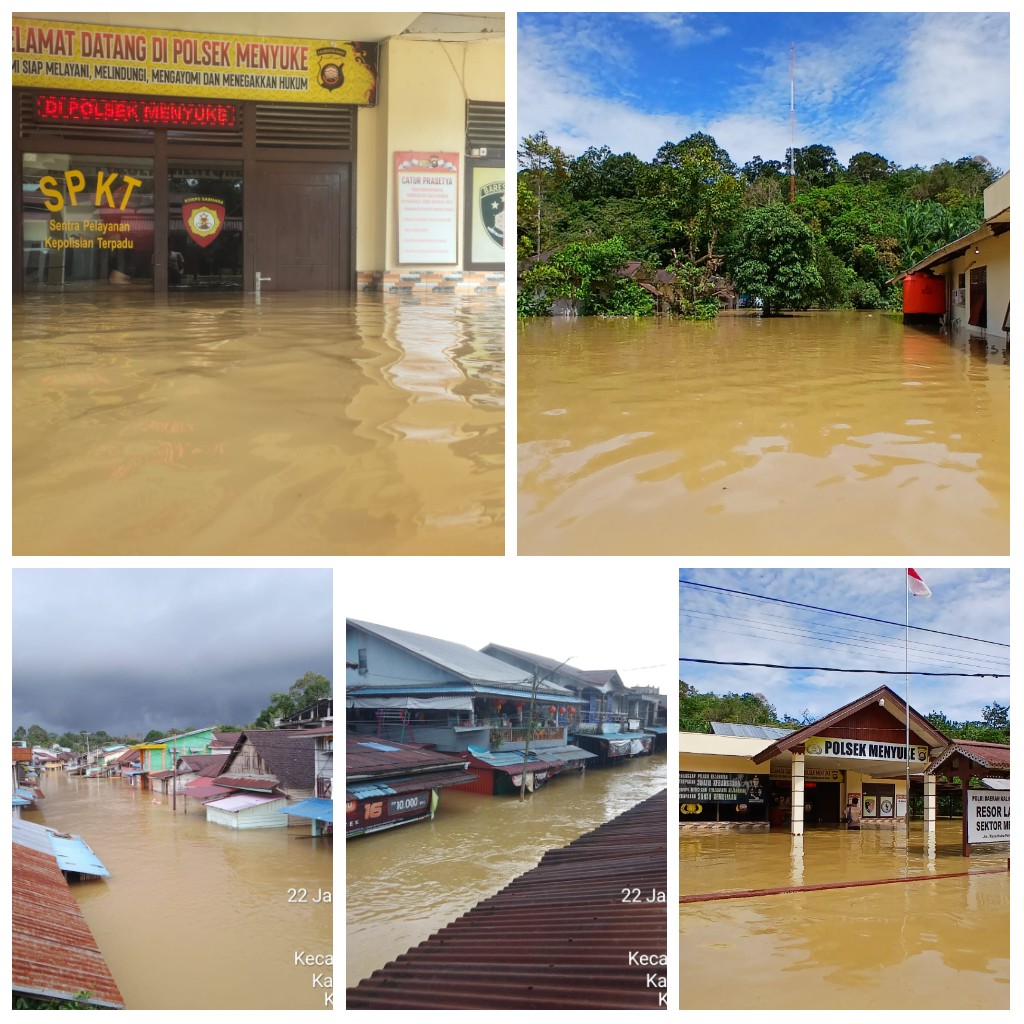 Kondisi Banjir akibat luapan Sungai Menyuke