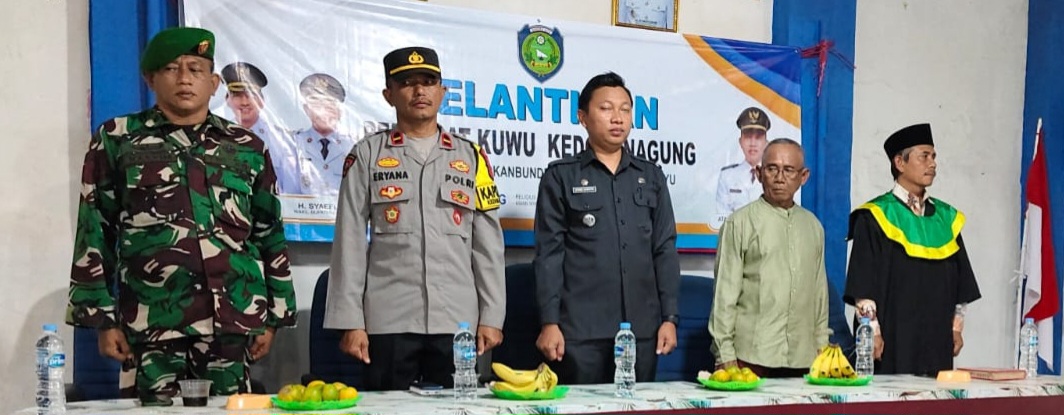 Koramil 1608 Karangampel Indramayu Menghadiri Pelantikan dan Pengambilan Sumpah Pejabat (PJ) Kuwu Desa Kedokan Agung