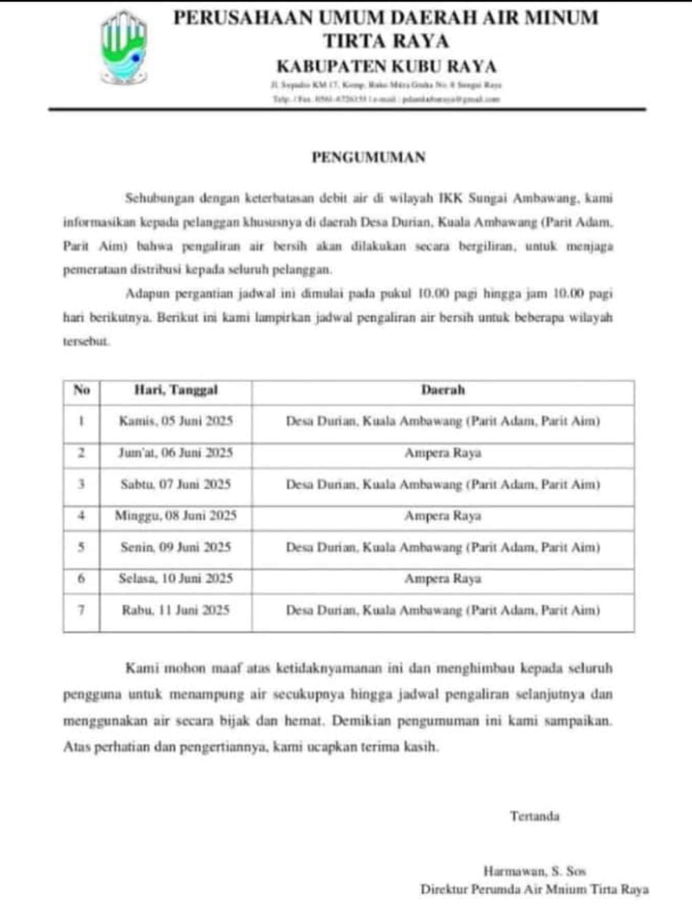 Air Mati Berbulan Bulan, Warga Kubu Raya Desak PDAM Tirta Raya Segera Bertindak