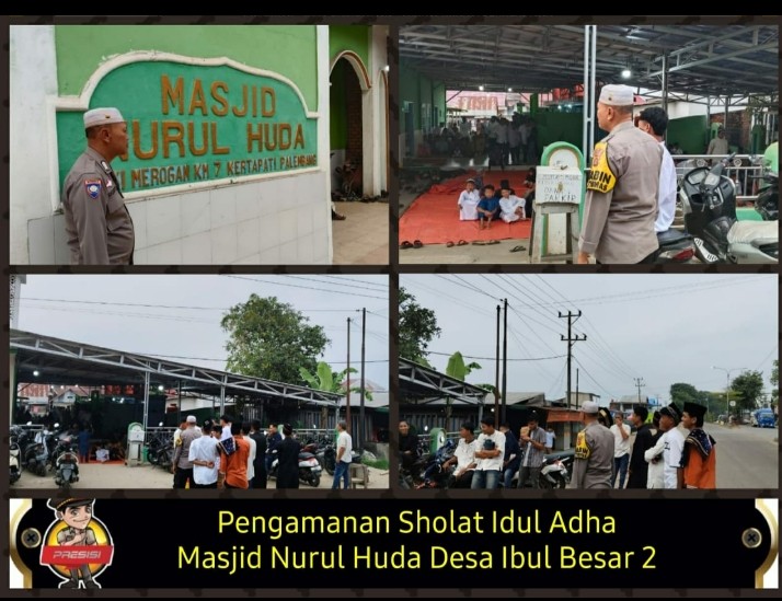 Polsek Pemulutan Amankan Pelaksanaan Sholat Idul Adha 1446 H Di Dua Masjid Besar Wilayah Hukumnya
