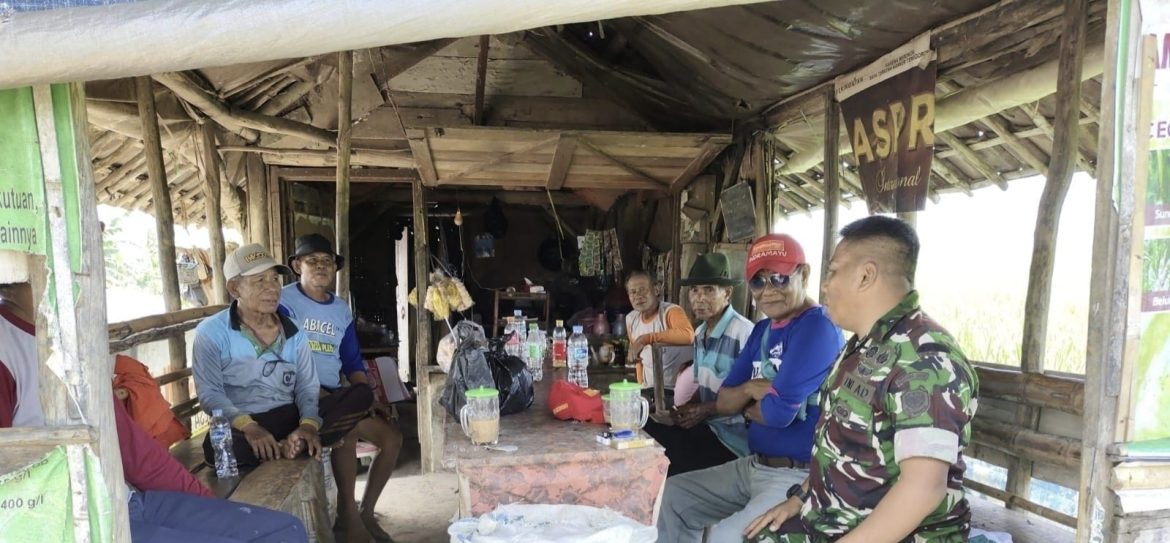 Babinsa Koramil 1608 Karangampel Indramayu Lakukan Komsos Dengan Poktan Dan Petani Tentang Percepatan Masa Tanam Musim Gadu 