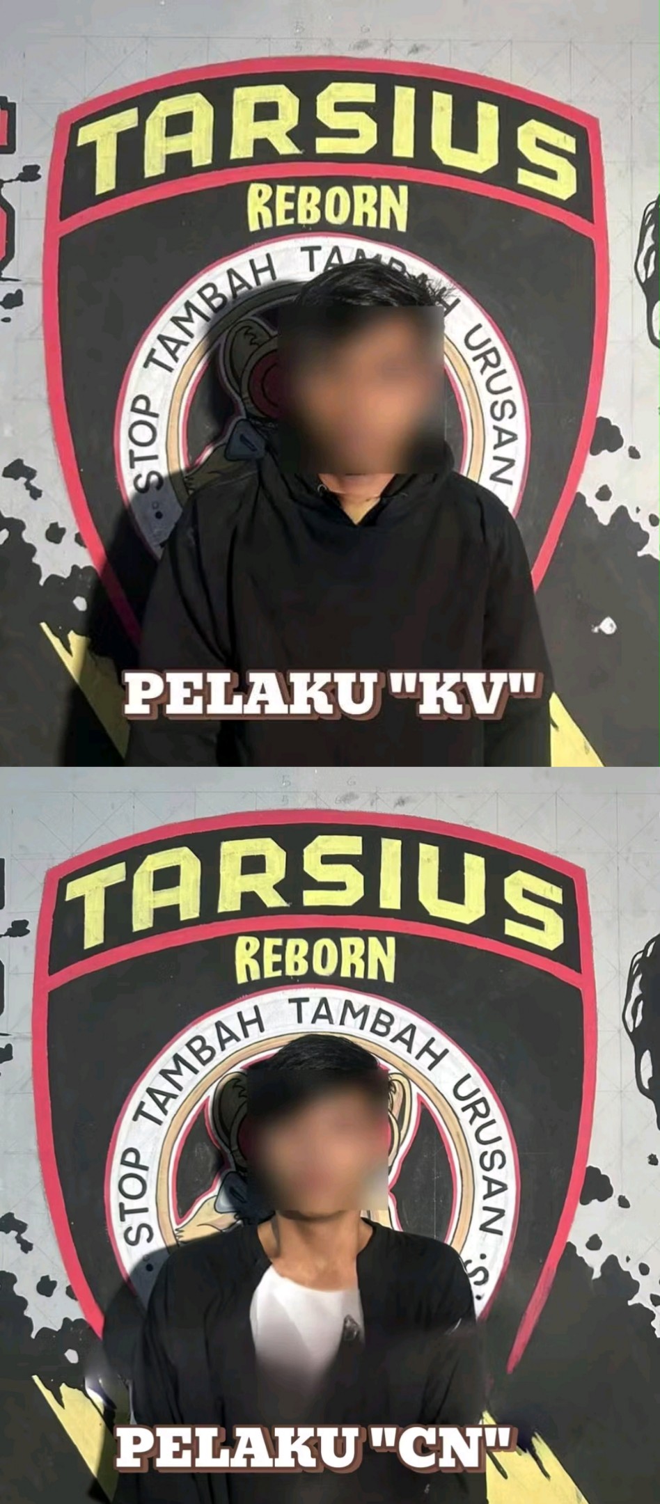 Team Dua Tarsius Presisi  Polres Bitung Yang Di pimpin AIPDA ANGKY KOAGOW, Mengamankan Kedua Tersangka Pembawa Sajam. Bitung Sulut