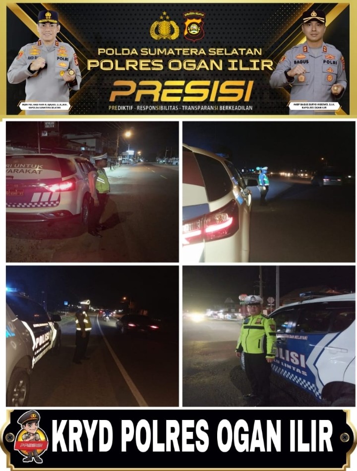 *Patroli KRYD Malam Libur, Polres Ogan Ilir Sisir Titik Rawan Premanisme Dan Pungli*