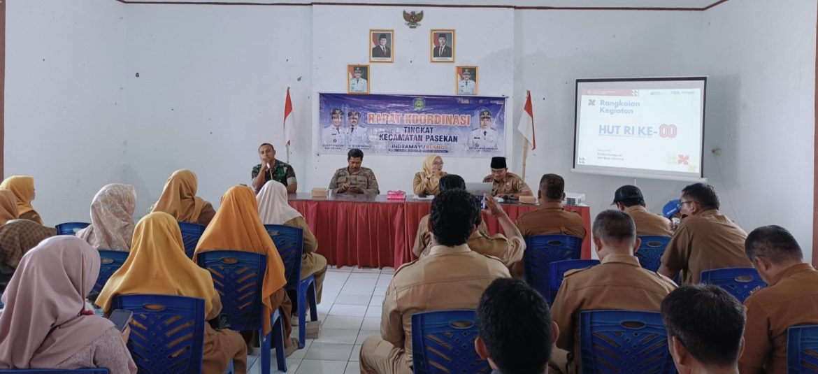 Anggota Koramil 1602 Sindang Indramayu Hadiri Kegiatan Rapat Koordinasi Persiapan HUT ke 80 Proklamasi Kemerdekaan Republik Indonesia Tingkat Kecamatan Pasekan Tahun 2025