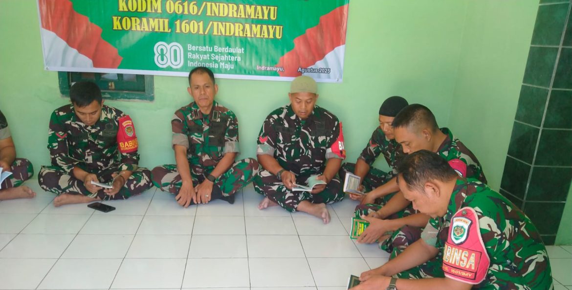 Danramil 1601 Indramayu Gelar Doa Bersama Dalam Rangka Menyambut HUT RI KE- 80 di Makoramil 1601/Indramayu 
