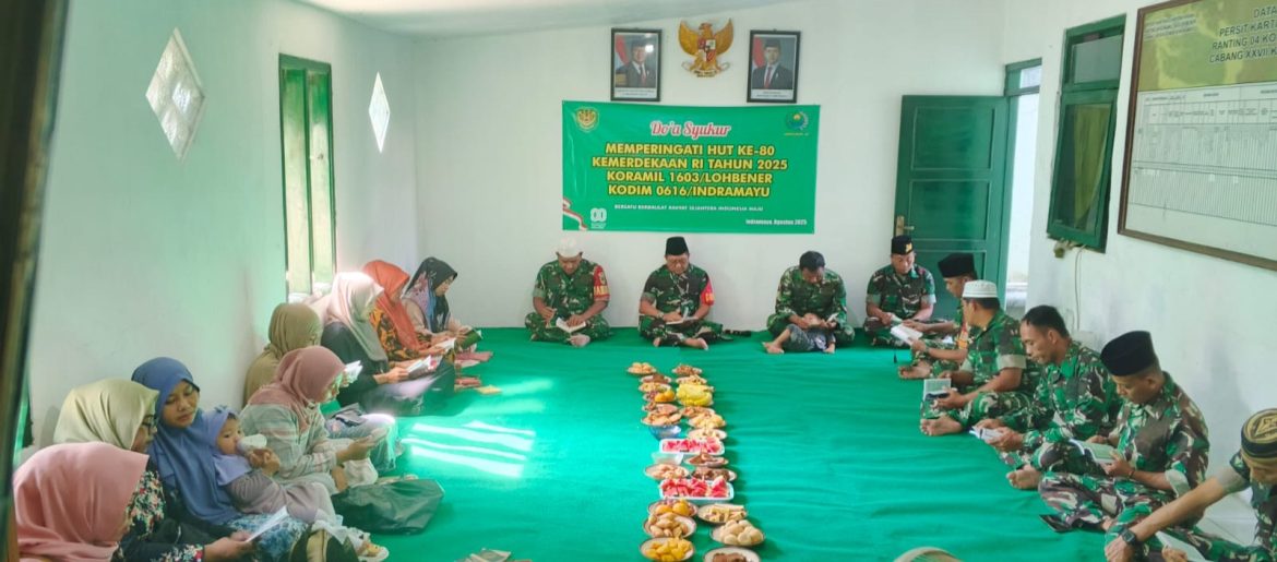 Sambut HUT RI Ke-80, Koramil 1603 Lohbener Indramayu Menggelar Do’a Bersama Dengan Para Tokoh Agama