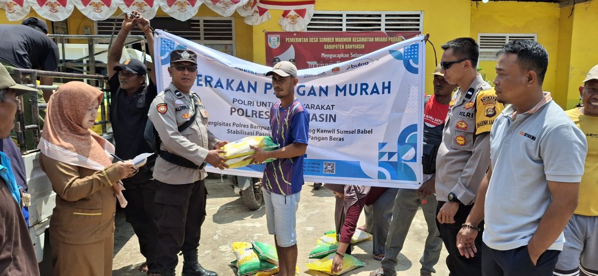 Polsek muara Padang  melaksanakan kegiatan Gerakan Pangan Murah (GPM) Di Kantor Desa Sidomulyo