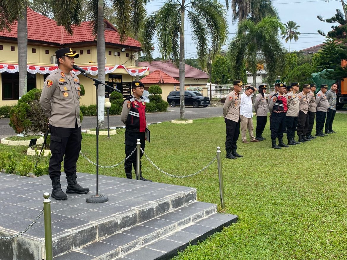 Kapolres Ogan Ilir Akbp Bagus Suryo w. S.I.K Pimpin Apel Siaga Personel, Antisipasi Gejolak Kamtibmas