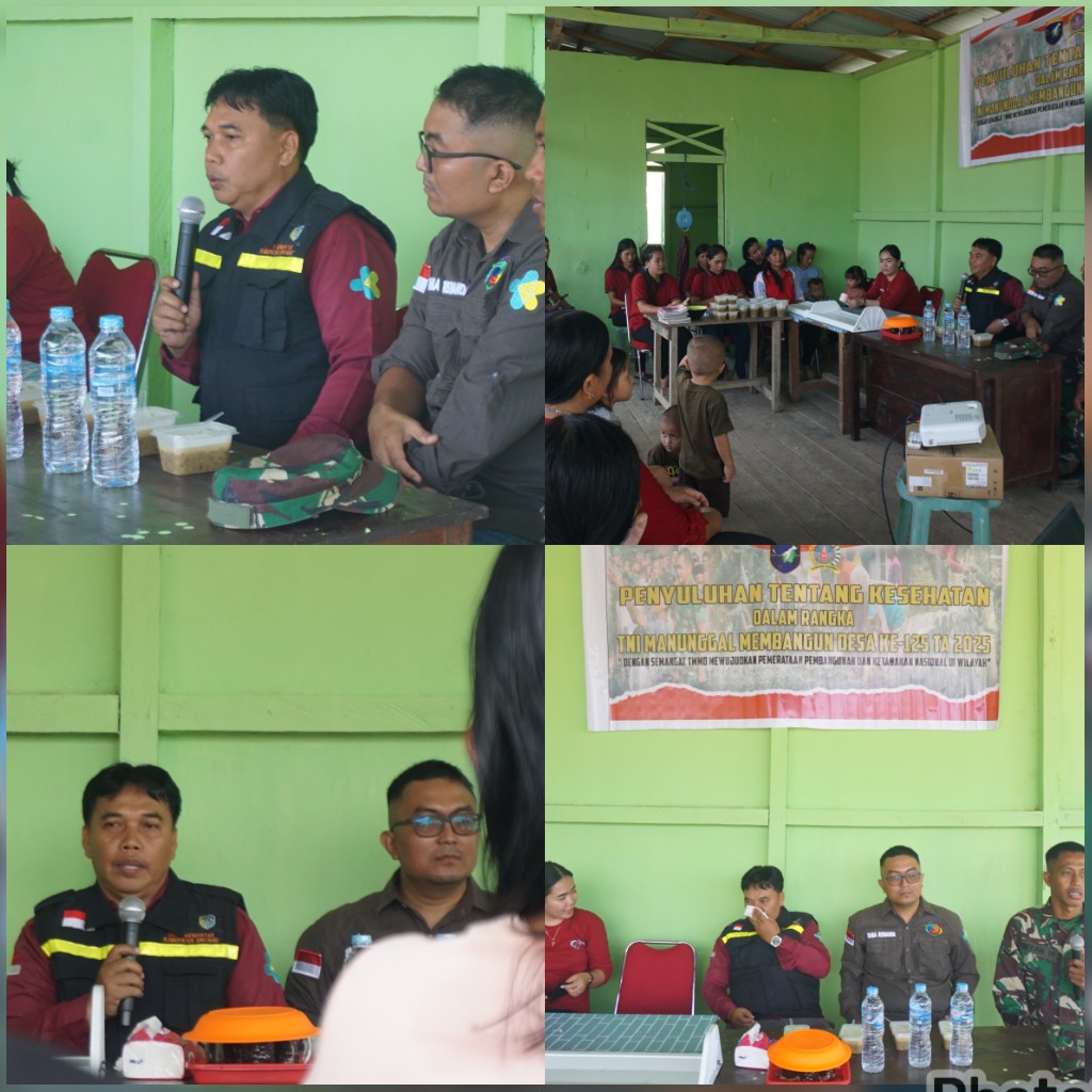 WARGA ANTUSIAS IKUTI PENYULUHAN KESEHATAN TMMD KE-125 KODIM SINTANG