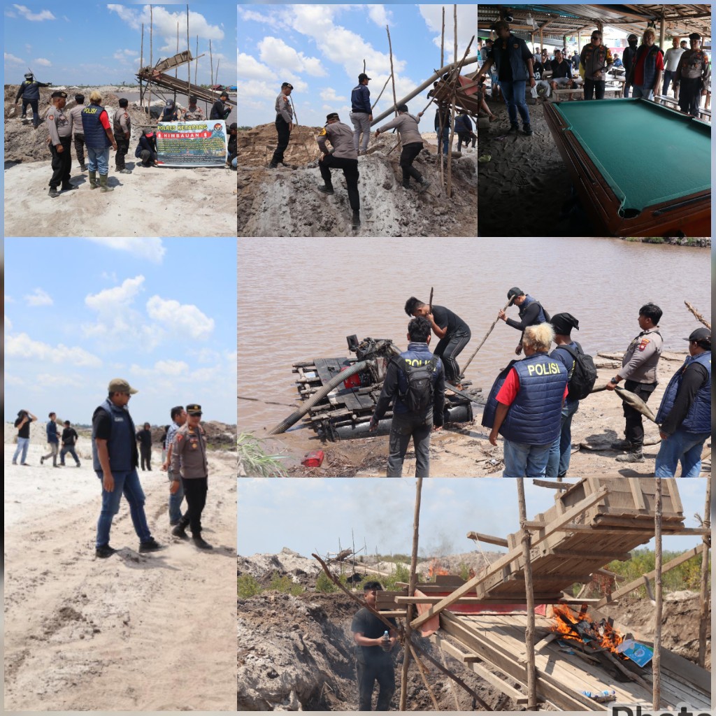 Tim Gabungan Polres Ketapang Mengamankan Beberapa Alat Yang Diduga Untuk Pertambangan Tanpa Izin Di Lokasi Kruing Desa Sungai Besar Kecamatan Matan Hilir Selatan