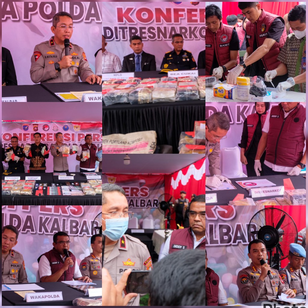 Polda Kalbar Ungkap 9 Kasus Narkoba, Sita 86,189 Kg Sabu dan 54,801 Ribu Butir Ekstasi