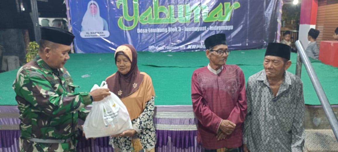 Danramil 1609 Juntinyuat Indramayu Menghadiri Peringatan Maulid Nabi di Yayasan Ibu Hj Marinah ( YABUMAR) Desa Lombang