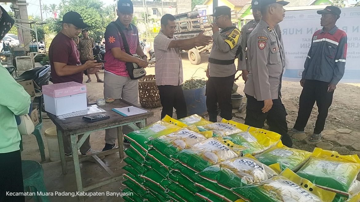 Polsek Muara Padang Sukses Melaksanakan Gelar Gerakan Pangan Murah 10 Ton Beras Bulog Ludes Terjual