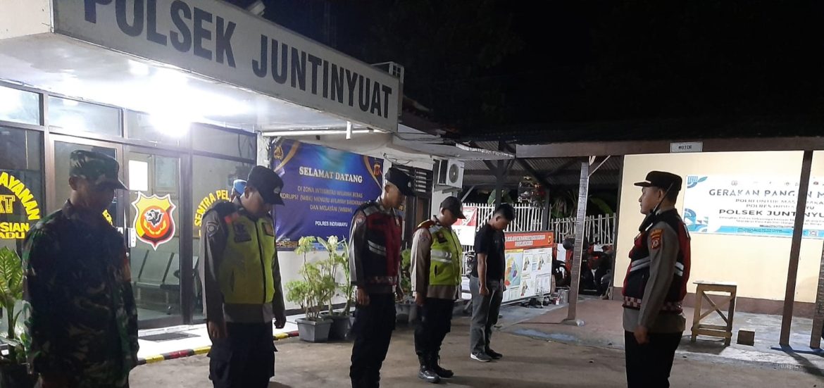 Babinsa Koramil 1609 Juntinyuat Indramayu Hadiri Apel Kesiapan pelaksanaan Patroli Gabungan TNI,POLRI,dan SATPOL-PP.
