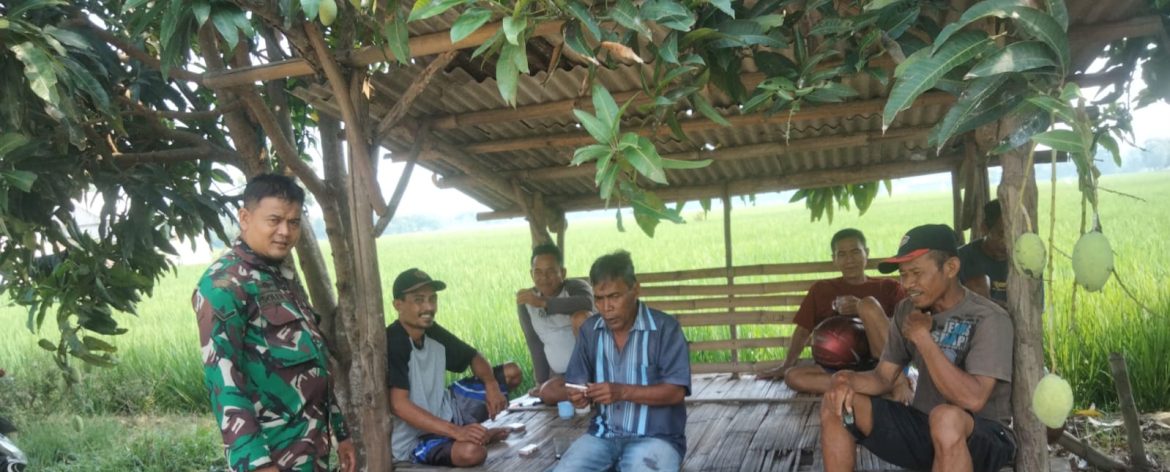 Babinsa Koramil 1605 Sukagumiwang Indramayu Melakukan Komsos Bersama Masyarakat Desa Tersana Blok Jawit