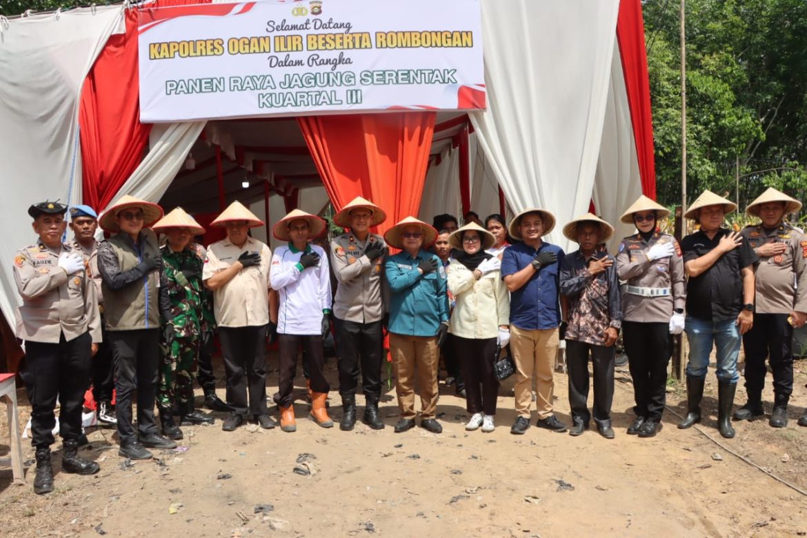 Polres Ogan Ilir Ikuti Panen Raya Jagung Serentak Kuartal III Tahun 2025