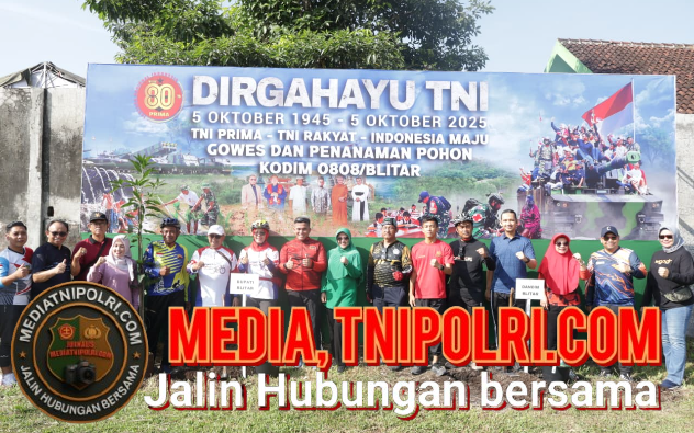 Gowes Dan Penanaman Pohon Warnai Peringatan HUT TNI Ke 80 Di Blitar