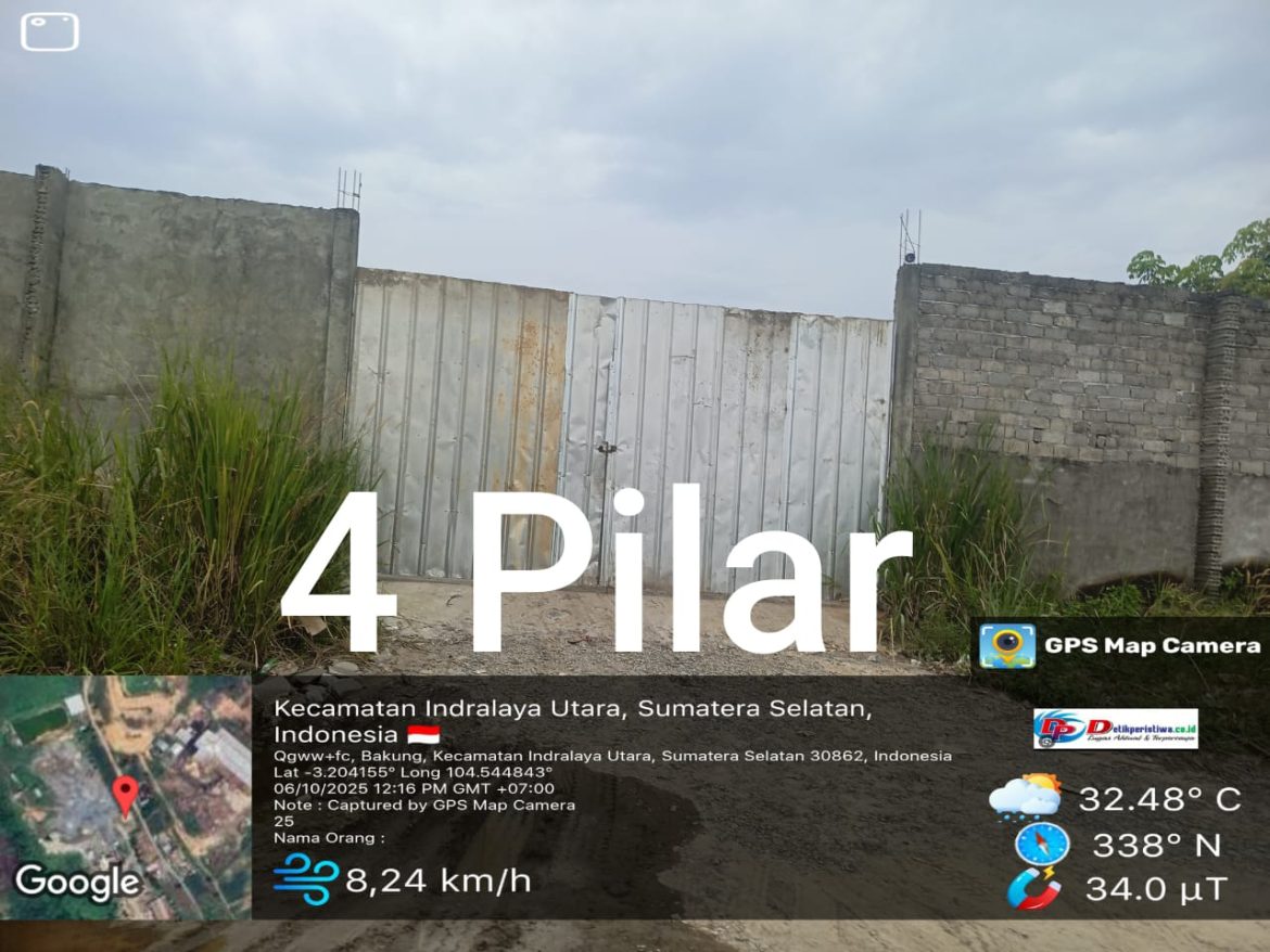 Diduga Gudang Berpagar Seng Putih Milik “JD” Tempat penimbunan BBM ilegal  Di Desa Bakung Indralaya Utara