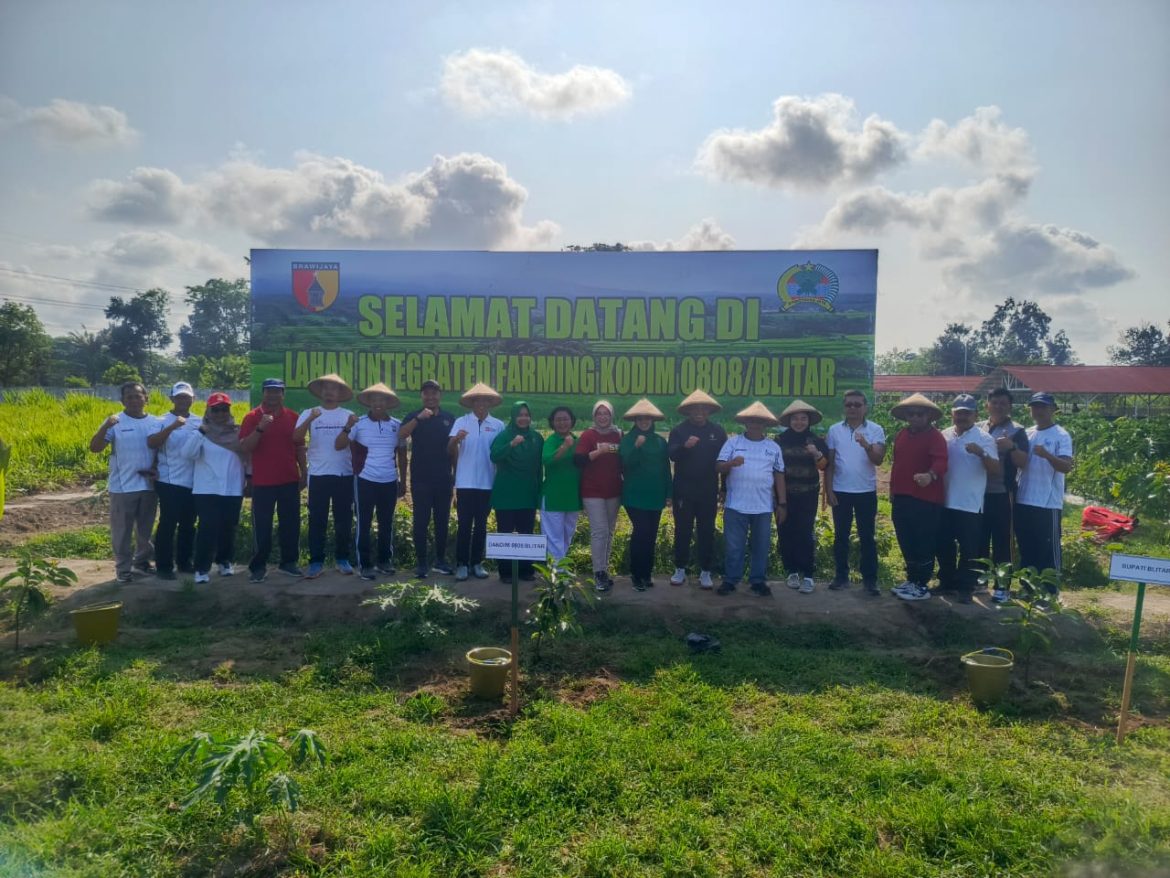 Bakti Sosial Dan Senam Bersama, Warnai Acara Tanam Pohon Dan Sebar Bibit Nila Di Lahan Integrated Farming Kodim 0808 Blitar