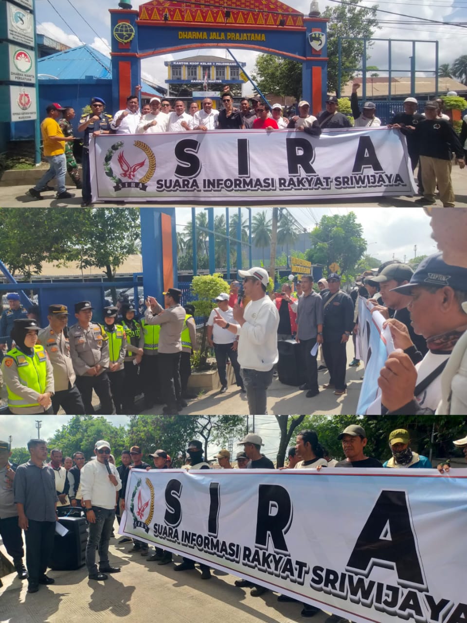 lembaga SIRA Melakukan Aksi Besar Didepan Kantor KSOP Kelas 1 Palembang Menuntut Kepala KSOP Diganti