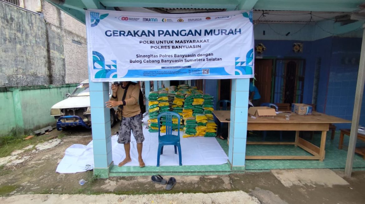 Polres Banyuasin Laksanakan Gelar Pangan Murah 8 Ton Beras Ludes Diserap Warga