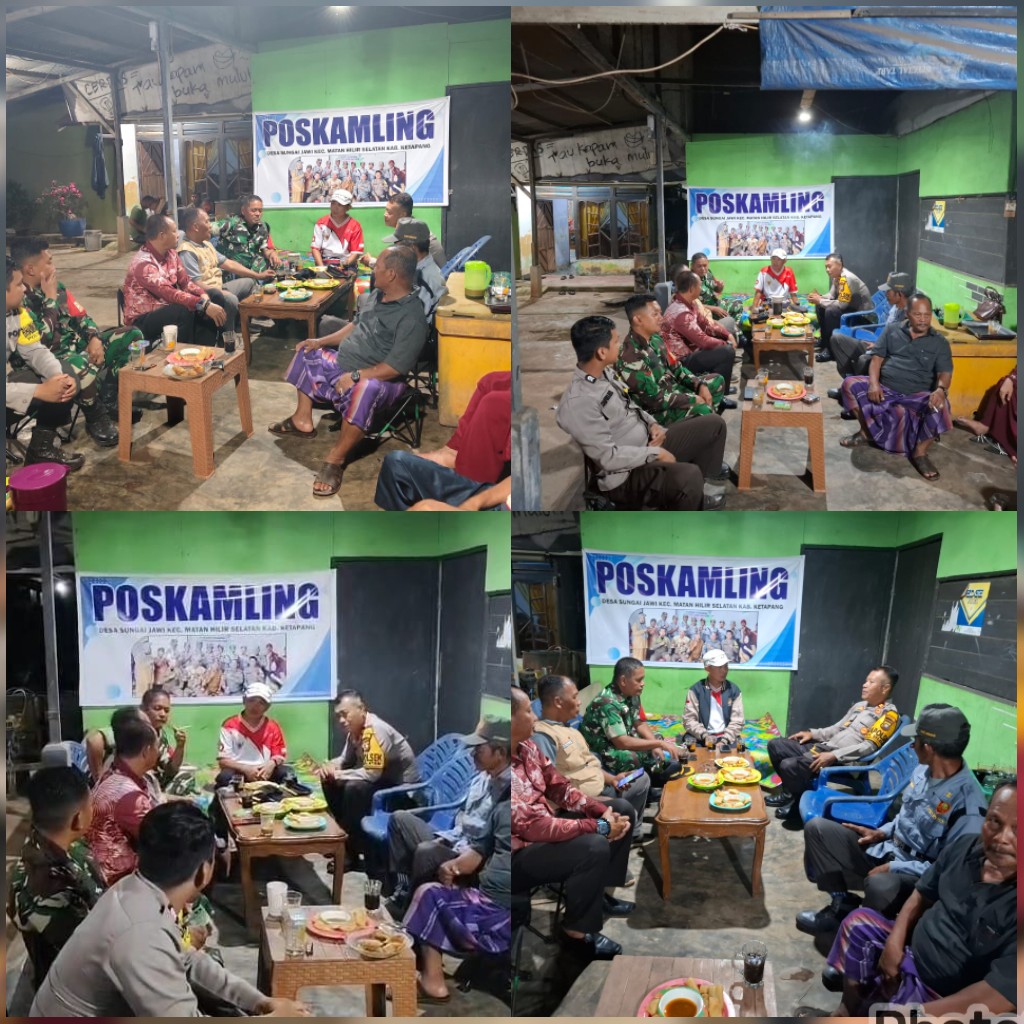 Kapolsek Matan Hilir Selatan Bersama Unsur Forkopimcam Sambangi Pos Kamling di Desa Sungai Jawi