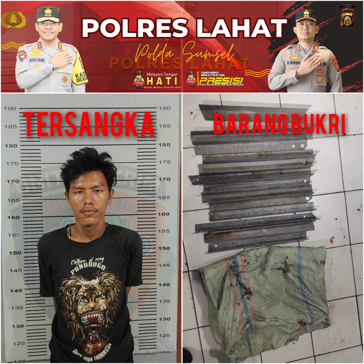 Polsek Merapi Barat Polres Lahat  Ungkap Kasus Sikat Musi ll Dalam Tindak Pidana Pencurian 1 Pelaku Diamankan