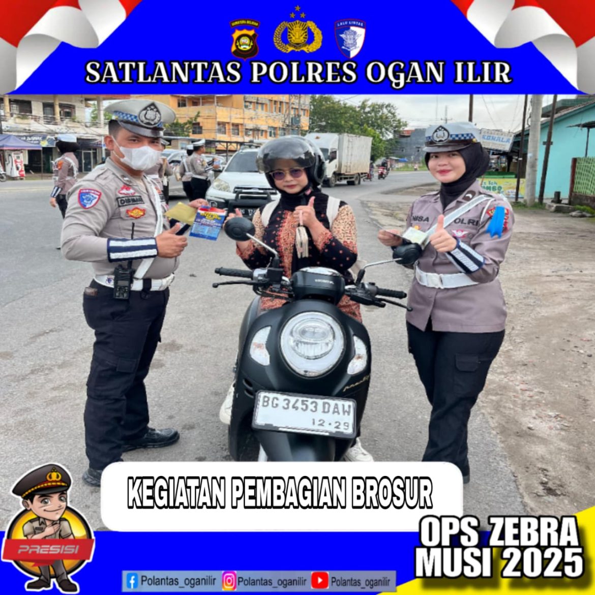 Sat Lantas Polres Ogan Ilir Laksanakan Kegiatan Operasi Zebra Musi 2025 di Simpang Timbangan Km 32