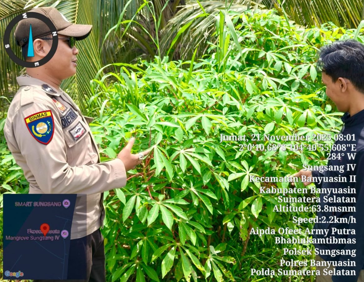 Bhabinkamtibmas Polsek Sungsang Dorong Masyarakat Dukung Program Swasembada Pangan Presiden