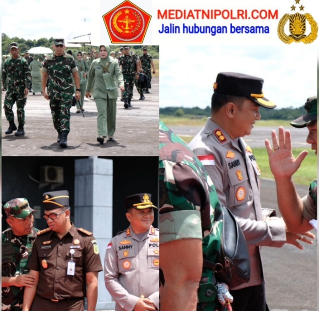 Kapolres Sintang Sambut Kedatangan Pangdam XII/Tanjungpura di Bandara Tebelian