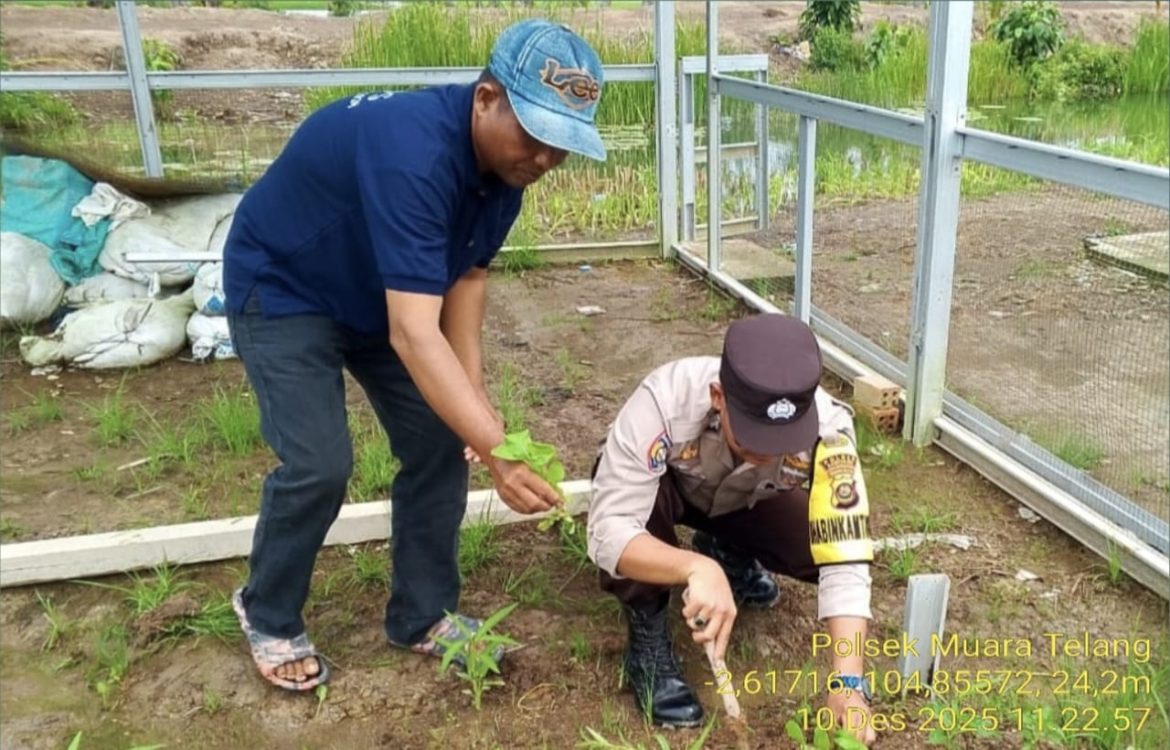 Bhabinkamtibmas Polsek Muara Telang Gerakkan Masyarakat Dukung Program Swasembada Pangan Presiden