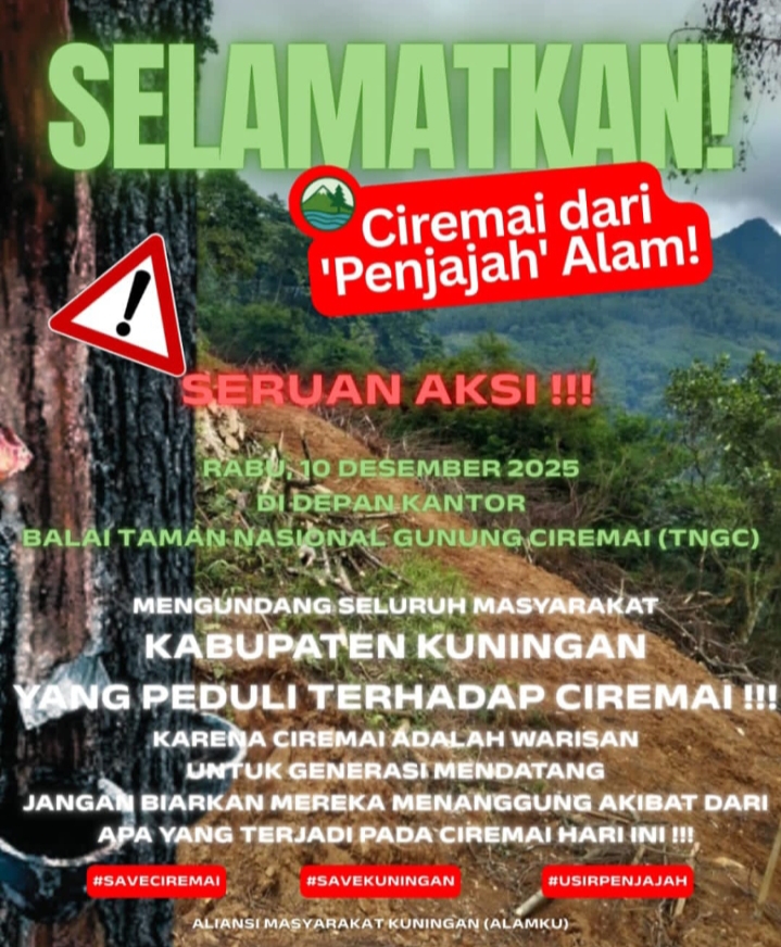 Warga Kuningan Gelar Aksi Selamatkan Gunung Ciremai dari Kerusakan Alam