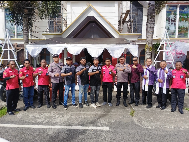 Keamanan Natal di Bitung Terjaga, Polres Bitung dan TNI Berjaga