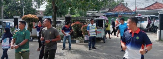 Koramil 1603 Lohbener Laksanakan Senam Sehat Bersama Muspika 