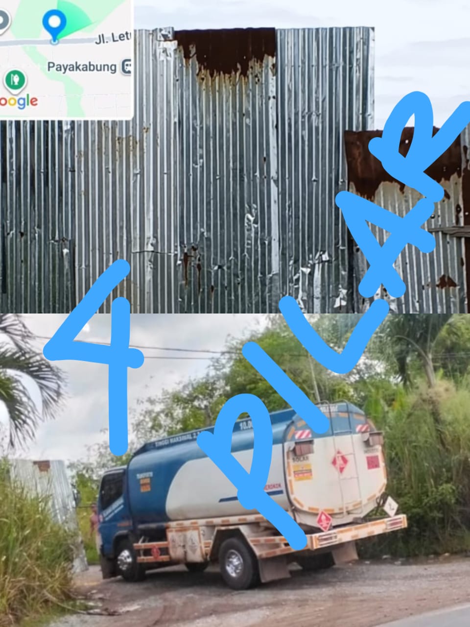 Terpantau Mobil Tangki Biru Putih Memasuki Gudang BBM ilegal Di desa Permata Baru Ogan Ilir