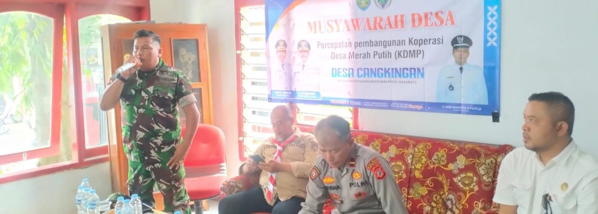 Koramil 1608 Karangampel Menghadiri Musrembang Desa Terkait Pembahasan Pembangunan KDMP Cangkingan 