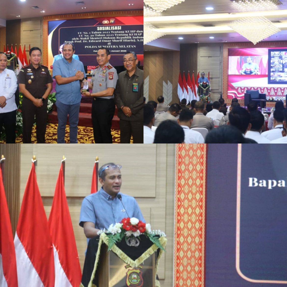 Perkuat Penegakan Hukum, Polda Sumsel Hadirkan Wamenkum RI Sosialisasikan KUHP dan KUHAP Baru