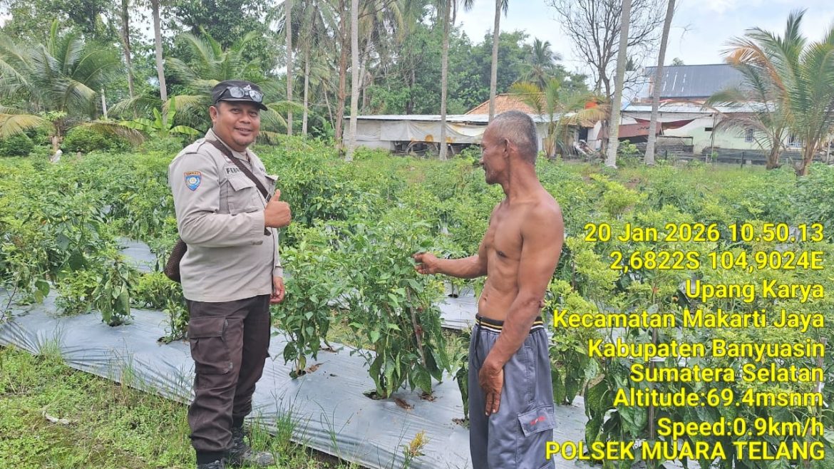 Polsek Muara Telang Gelar Sambang dan Himbauan Kamtibmas di Desa Telang Jaya