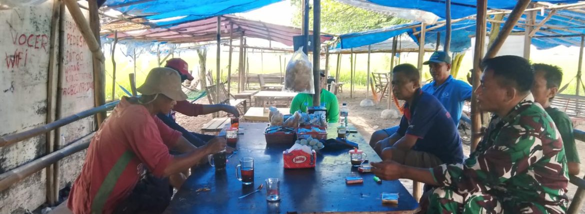 Babinsa Koramil 1608 Karangampel Komsos Bersama Kelompok Tani dan Petani Desa kedokan Agung 
