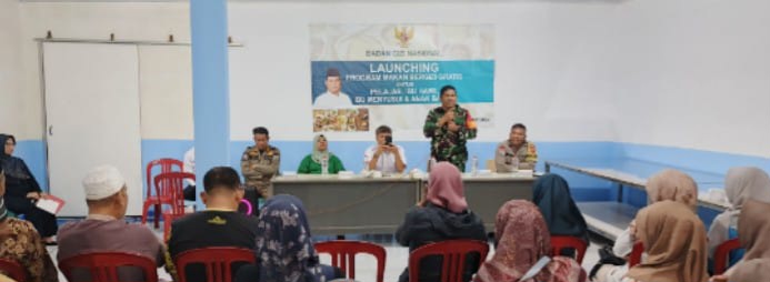 Koramil 1611/Losarang Hadiri Grand Launching SPPG Yayasan Laskar Muda Kreasi Desa Puntang