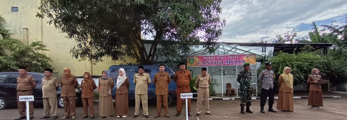 Koramil 1602 Sindang Bersama Forkooimcam Cantigi Melaksanakan Rutinitas Apel Gabungan 
