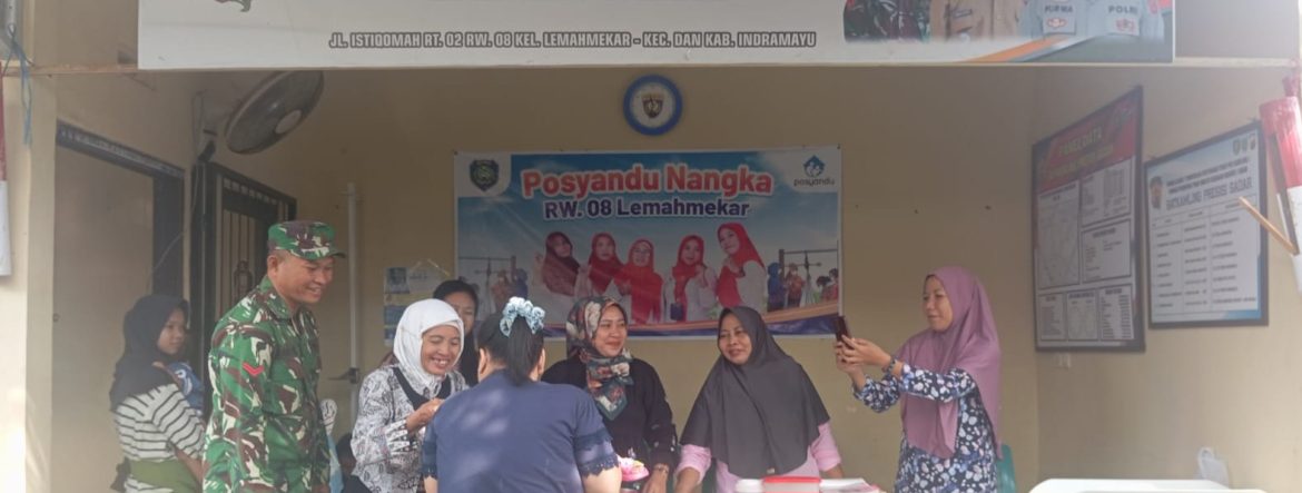 Koramil 1601/Indramayu Hadiri Kegiatan Posyandu Nangka dari Puskesmas Margadadi