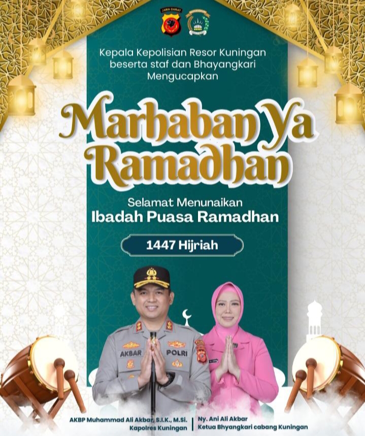 Kapolres Kuningan dan Bhayangkari Ucapkan Marhaban Ya Ramadhan 1447 Hijriah