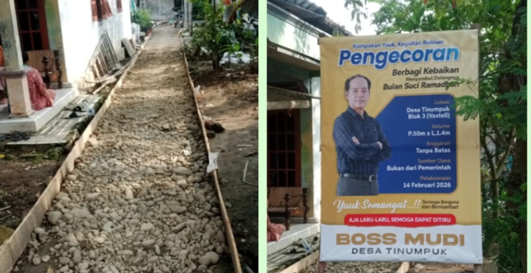 Sambut Ramadan 2026, Aksi Nyata Bos Mudi Bangun Jalan Desa dengan Dana Pribadi Tuai Apresiasi Warga
