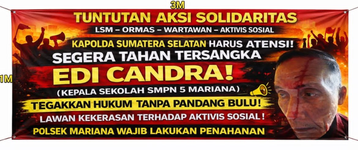 Aktivis Desak Penahanan Oknum Kepsek SMPN 5 Mariana, Aksi Solidaritas Akan Digelar di Polda Sumsel