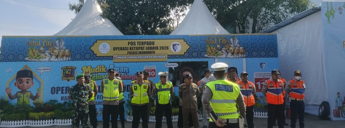 Koramil 1611 Losarang Ikuti Apel Operasi Ketupat Lodaya 2026 di Pos Terpadu Timbangan