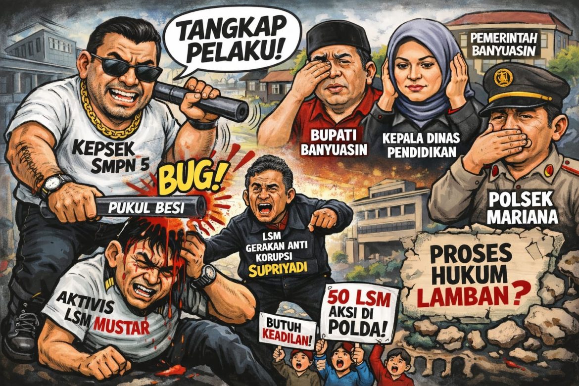 Tersangka Kepsek Belum Ditahan, Bupati Banyuasin, Kadisdik dan Polsek Mariana Jadi Sorotan Aktivis