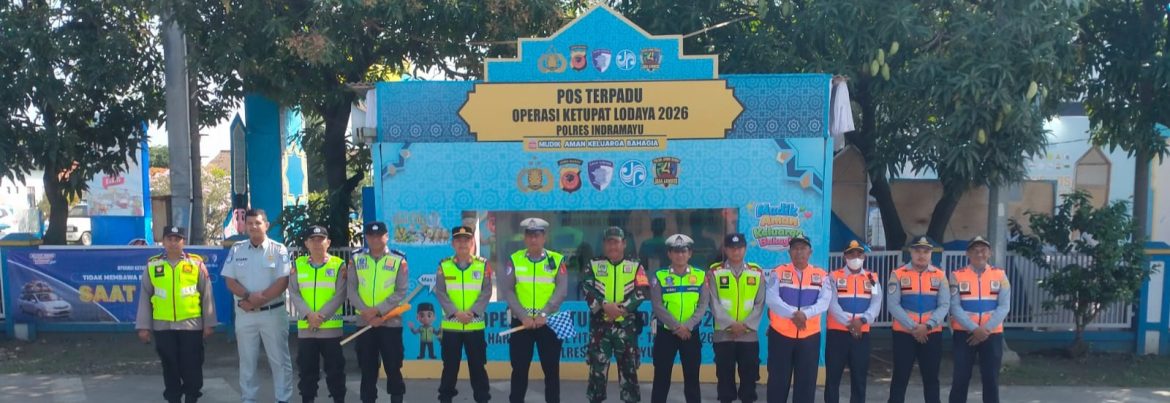 Personel Koramil 1611/Losarang Laksanakan Apel Operasi Ketupat Lodaya 2026 di Pos Terpadu Timbangan Muntur