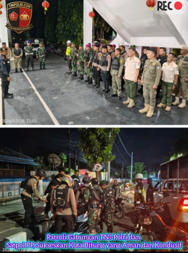 Patroli Gabungan TNI-Polri dan Satpol PP, Wujudkan Kota Bitung yang Aman