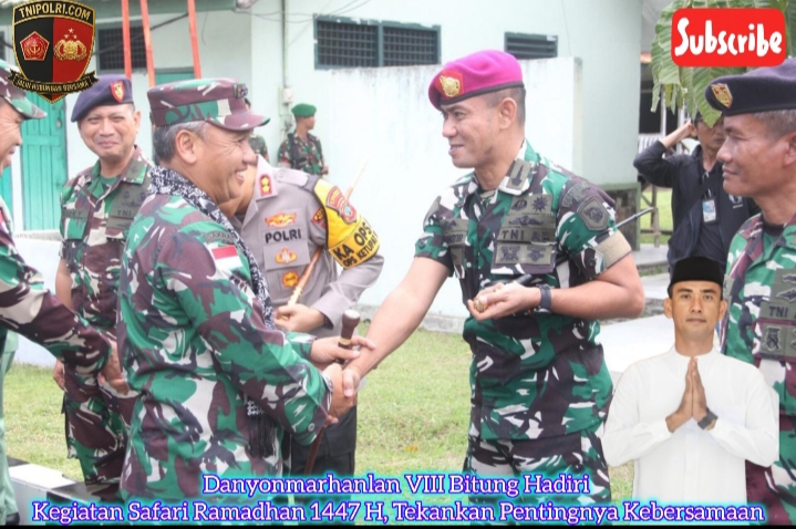 Danyonmarhanlan VIII Bitung Hadiri Kegiatan Safari Ramadhan 1447 H, Tekankan Pentingnya Kebersamaan Makodim 1310/Bitung 
